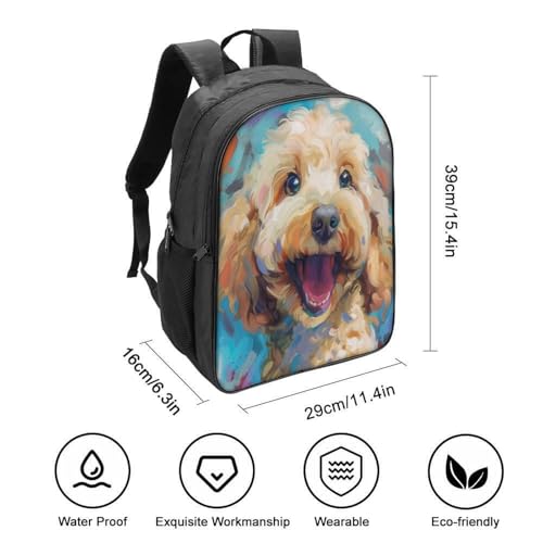 Mochila impermeable 3D de perro caniche para evitar ropa mojada en la guardería y preescolar 2