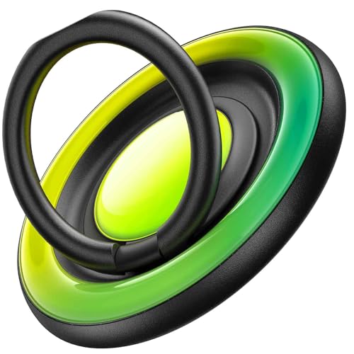 TORRAS 360° Fidget Spinner Magnetic Phone Grip Ring Holder Kickstand, Fit for PopSocket MagSafe Accessories Removable for iPhone 16,15,14, 13, 12 Pro/Max,SamsungGalaxy, Google, Ostand SpinRing, Yellow
