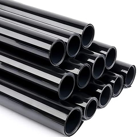 Heat Transfer Vinyl HTV Bundle for T-Shirts 12 Inches by 5 Feet Rolls (Black,12 Pack) Cover