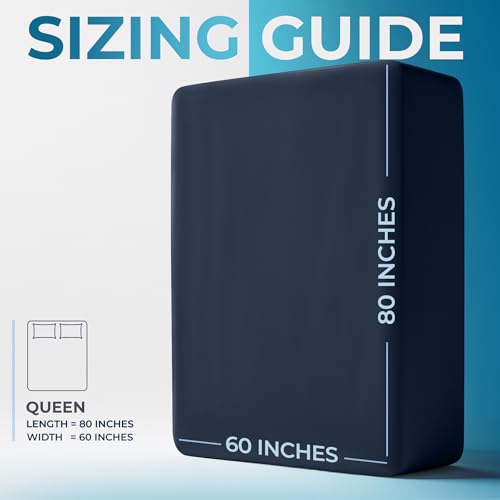 Image of Utopia Bedding Extra Deep Pocket Queen Fitted Sheet, Fits up to 21 Inch Mattress - Hotel Luxury, Soft, Breathable and Comfy - Shrinkage and Fade Resistant - Easy Care (Navy)