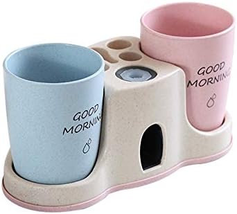 Creative Bathroom Toothbrush Rack Wash Set Wall Mounted Bathroom Mouthwash Cup Tooth Holder Toothpaste Squeezing Device