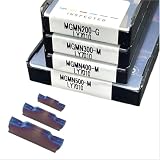 Nano Blue Insert 10pcs,for high-Hardness Steel, MGMN 150G/200G/250G/300M/400M/500M Carbide Turning Tool Insert(MGMN200 G)