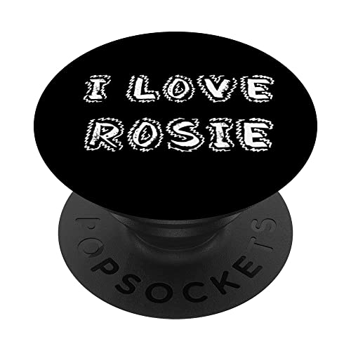 I Love Rosie puppy dog PopSockets Swappable PopGrip, Black