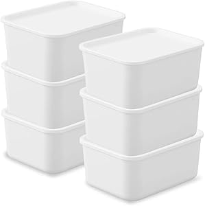 アイリスオーヤマ ふた付き積み重ねBOX 6個セット ホワイト 収納ボックス 収納 おもちゃ コスメ収納 調味料 FTB29 幅29cm