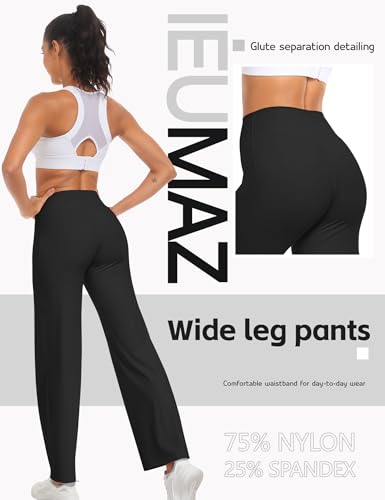 Women Straight Leggings Bottoms High Waist Gym Workout Leggings Stretch Casual Wide Leg Yoga Pants3