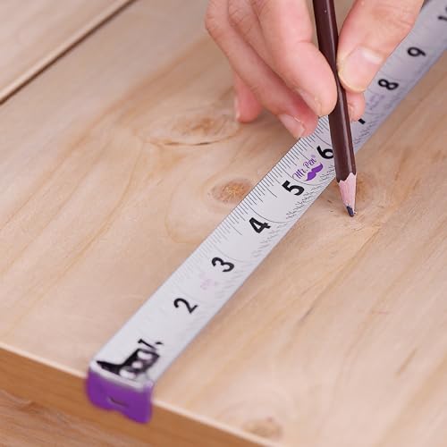 Mr. Pen - 25 Foot Purple Retractable Steel Measuring Tape with Fractions, Easy Read - Thumbnail 6