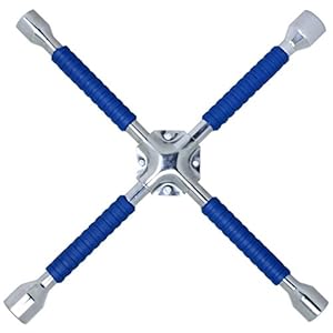 CARTMAN 16 Inch Universal Heavy Duty Lug Wrench Non Slip 4 Way Tire Iron Wrench
