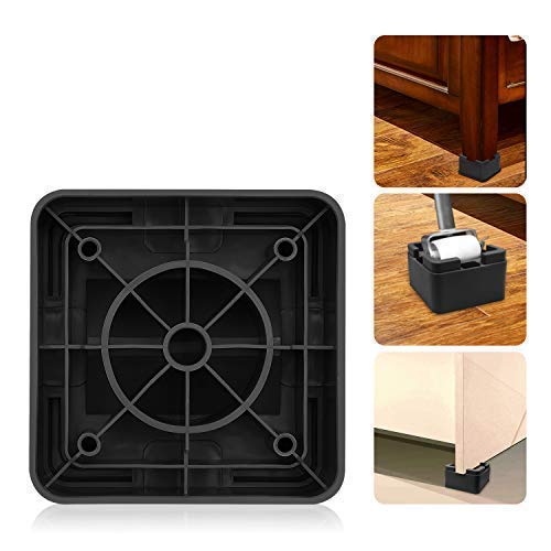 Iprimio Stackable Furniture Risers, Fits Caster Wheels - Square, 2 Inch Lift, Heavy Duty, 6 Pack, Up To 8000Lbs - Bed Raising Blocks - Safe, Sturdy Bed Lifts For College Dorm Rooms, Couches, Desks #TOP7