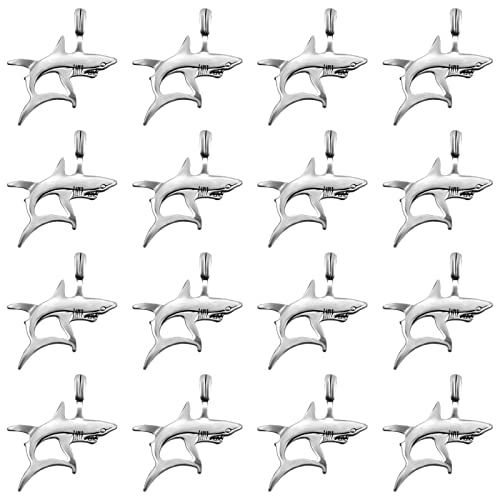 Weyuley 20pcs Antique Silver Plated Shark Fish Charms Pendant DIY