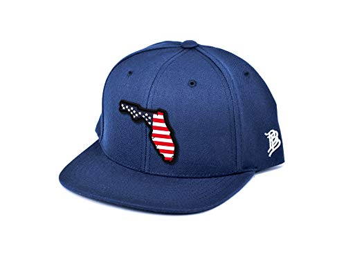 Branded Bills Florida Rogue Patriot PVC Patch Classic Snapback Hat - One Size Fits All (Navy)