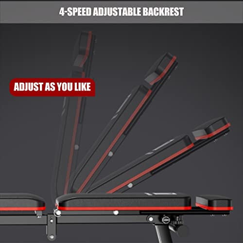 Halterbank inklapbaar Sit-ups fitnessapparatuur voor thuis Professionele multifunctionele trainingsplank bankdrukken bank aangepast in 4 niveaus,met een draagvermogen van 881 pond - Image 6