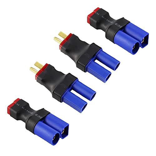 Boladge 2 pièces Adaptateur de Connecteur Femelle Fiche T Deans à Connecteur Mâle EC5 et 2 pièces Adaptateur de Connecteur Mâle Fiche T Deans à...