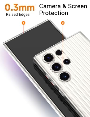 Image of Kapa Wave Frosted Grip Back Cover for Samsung Galaxy S24 Ultra | Ultra Slim [with Metal Buttons] Matte Finish Back Case (White)