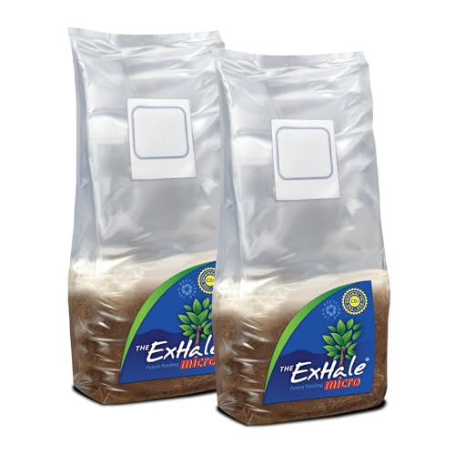 ExHale Homegrown CO2 Micro (2 Pack) - CO2 Bags for Indoor Grow Rooms & Tents - CO2 for Grow Tents - Foliage Mushroom Bags - 1.5 lbs. Each