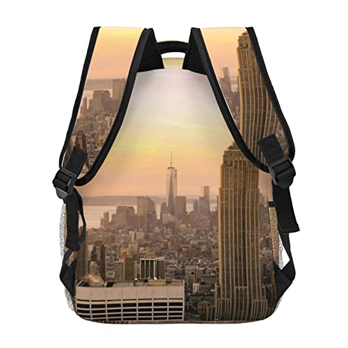 Sac d'école grande capacité Empire State Building avec port USB noir - 4