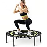 40" Rebounder Trampoline for Adults, Quiet & Stable Mini Fitness Trampoline for Indoor & Outdoor Exercise, 8mm Bungee Cord Rebounder for Workout, Max Load 330 lbs