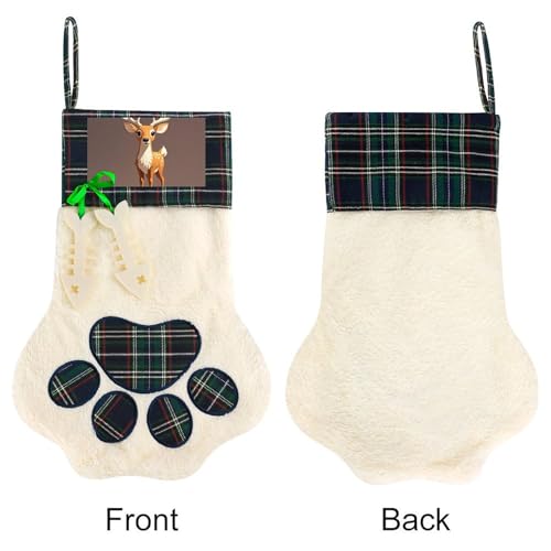 Calcetín de Navidad personalizado con ciervo ideal para regalar en fiestas 4