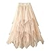 YANFANG Falda Mujer Verano,Falda De Gasa Malla Larga Cintura Alta EláStica Una LíNea Color SóLido Primavera para Mujer,Vestidos Verano,Vestidos Corto Verano Mujer,Blanco,Beige,Rosa,S,M,L,XL