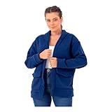 Casaco Teddy Feminino Slim 5423A | Jaqueta de Frio Estilo Pelúcia com Zíper e Caimento Ajustado Inverno (BR, Alfa, P, Regular, Regular, Marinho)