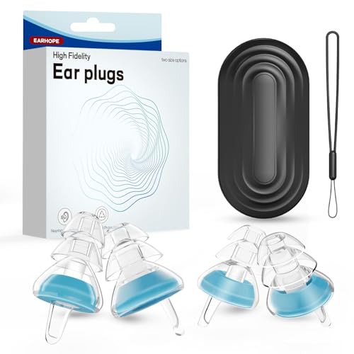 EARHOPE Concert Ear Plugs 2 Pairs Reusable Silicone