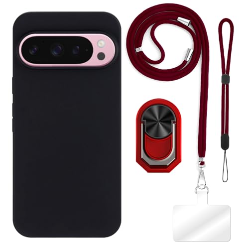 ESACMOT [4 in 1] �P�[�X Google Pixel 11 Pro XL �Ƃ̌݊�������A�X�g���b�v�A���X�g�o���h�A�����O�t���A�ϏՌ��ی�J�o�[���s�p�Z�b�g (���b�h�Z�b�g)