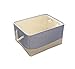 TheWarmHome Decorative Basket Rectangular Fabric Storage Bin Organizer Basket with Handles for Clothes Storage (Blue Strip, 11.8×7.9×5.2inch)