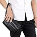 Hebetag Leather Clutch Purse Wallet for Men Organizer Holder Wrist Wristlet Bag Business Pack Handbag Black