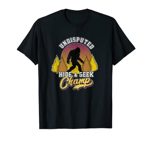Funny Bigfoot Hide & Seek Champ - Camiseta con diseño envejecido Camiseta