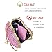 Cute Heart Shape Clutch Purse Mini Love Heart Rhinestone Wedding Handbag Party Twisted Chain Women Purse(pink)