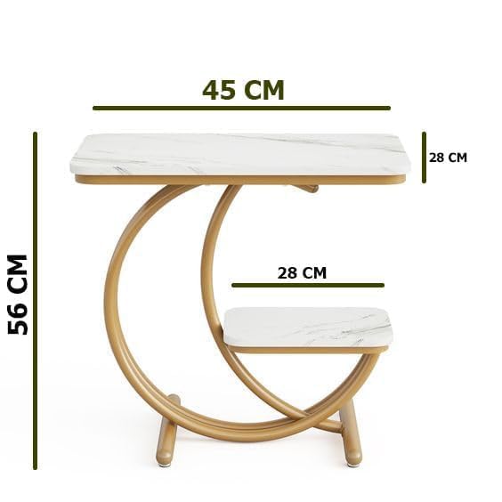 Image of Coffee Table for Living Room End Table Beside Table with Metal Legs Small Accent Tables Snack Table Nightstand for Multipurpose Square Tables (Brown Black)