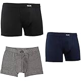Herren-Boxershorts aus weicher und eng anliegender Baumwolle, elastischer abgedeckter Stretch, sehr gute Passform, mittlere Höhe in einfarbiger Farbe. Erhältlich in Weiß oder Schwarz.