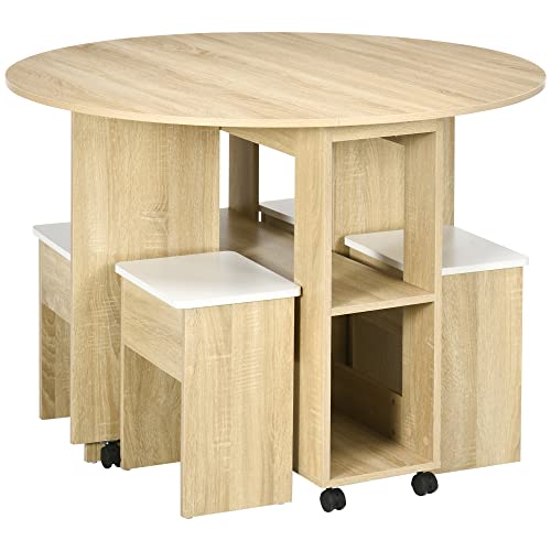 TAVOLO A RIBALTA: Questo piccolo tavolo moderno è dotato di due lati a ribalta incernierati, in grado di estendere completamente il piano d'appoggio a seconda delle tue necessità per creare spazio in soggiorno o in sala da pranzo. Inoltre, il tavolo è dotato di due ripiani aperti che offrono ampio spazio per riporre le posate.