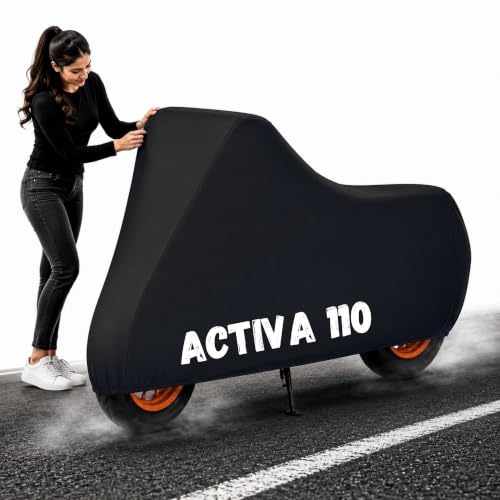 Image of Gutupet Bike Cover Waterproof Outdoor Protection (Aqua Black, Activa 110)