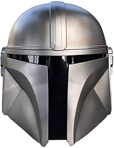 jinrio Mandalorian Helmet Replica Adult Size, Cool Men’s PVC Full Head Mask Mando Bounty Hunter Props Halloween Cosplay Costume Large
