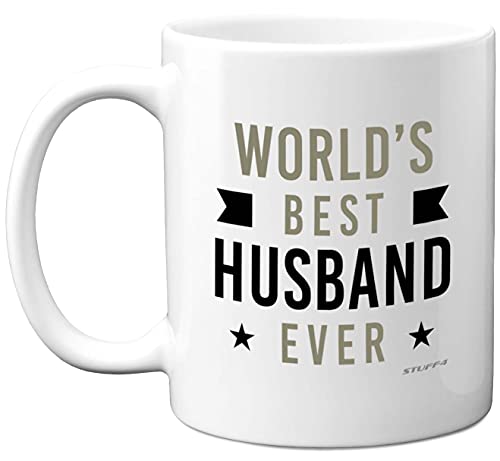 Stuff4 Birthday Gift for Him - Worlds Best Husband Ever Mug - Birthday Wedding Anniversary Mug for Husband from Wife, Special Him, Valentines Presents, 11oz Ceramic Dishwasher Safe