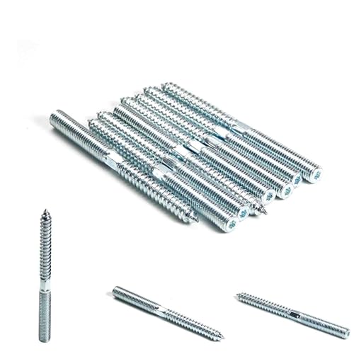 MroMax M10 x 120mm Hanger Bolts, Self Tapping Screw, 8Pcs