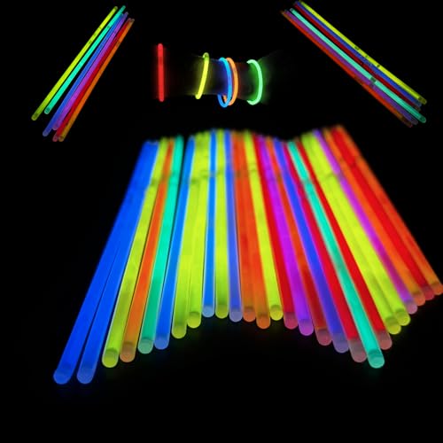 KNIXS Knicklichter Maxipack - 500 Stück Leuchtstäbe - Farbmix inkl. 2D Verbinder für Partyspaß