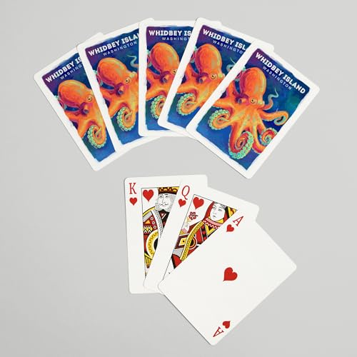 Lantern Press Whidbey Island Octopus Baraja 52 Cartas Poker miniatura 7