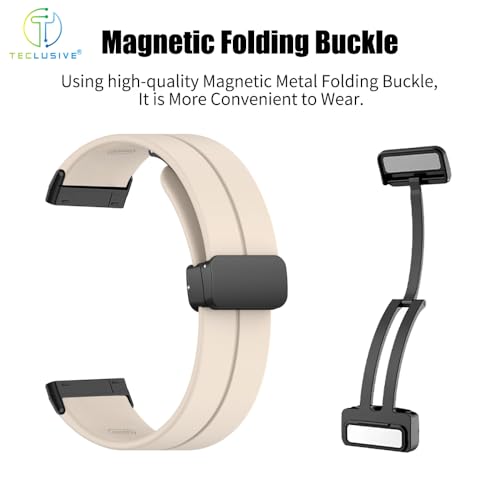 Image of T TECLUSIVE Soft Silicone Strap Band with Magnetic Lock Compatible for Fitbit Versa 4 / Versa 3 / Sense 2 | Adjustable Silicone Rubber Band for Versa 4 3 Sense
