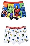 Marvel Avengers Boxers für Jungen, Weiche Elastische Baumwolle Slips, Boxershorts, Unterwäsche für Jungen und Jugendliche, 2er-Pack Unterhose | Größe 6/8 Jahre - Weiß