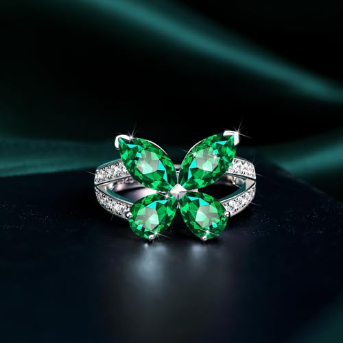 Birthstone Butterfly Ring For Women, Sterling S925 Silver Ring, Engagement Rings Promise Rings For Her2