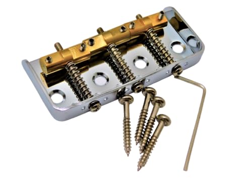 Short Tele Guitar Bridge 3-tone Brass String Code with Pull Plate Bridge Saddle (Silver)