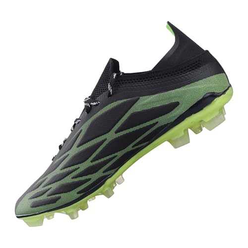 Vizari Provo FG Adult Soccer Cleats for Men & Women | Black/Lime Firm Ground Soccer Shoes | Wide Width Football Shoes for Outdoor Play | Transparent Studs Football Shoes for Better Traction