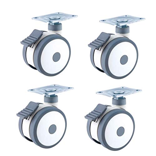 Ruota universale durevole Ruota piroettante in gomma,Rotelle piroettanti con freni,Rotelle di ricambio,Rotazione universale a 360 gradi,Super silenziosa,Per apparecchiature mediche