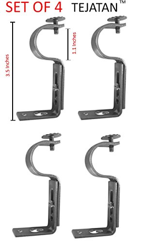 TEJATAN Small Curtain Bracket (Set of 4, Silver)