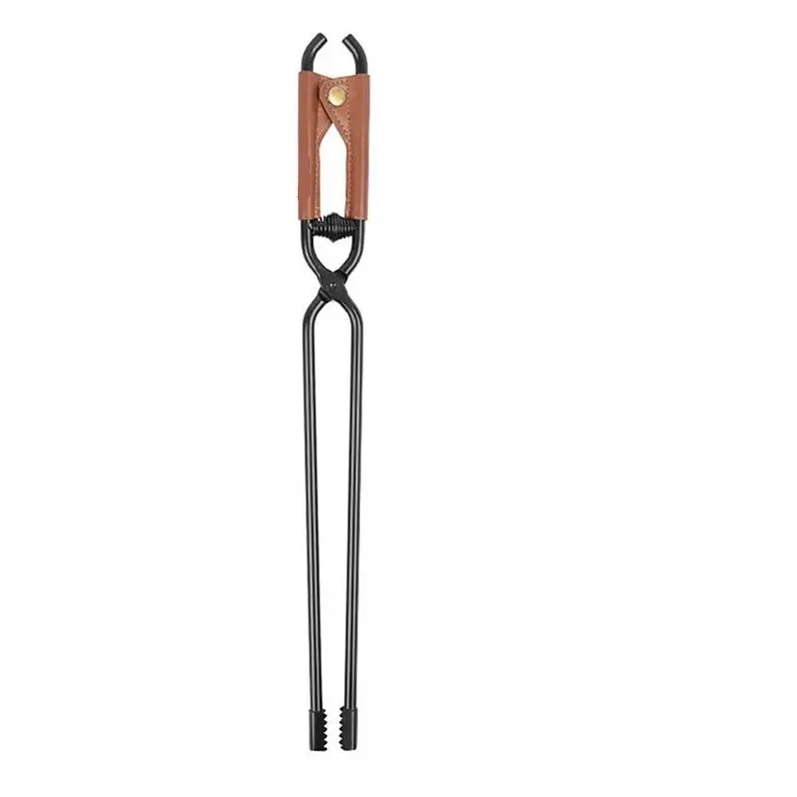 Feuerstellenzange, Metall, Camping-Grillzange, Holzkohlezange, Langer Griff, Feuerzange, Holz, Müllzange, Clip, Kohlenstoffstahl, tragbares Outdoor-Werkzeug für Innenkamine, Außenfeuer P