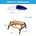 Best Choice Products Kids 3-in-1 Sand & Water Activity Table, Wood Outdoor Convertible Picnic Table w/Umbrella, 2 Play Boxes, Removable Top - Navy