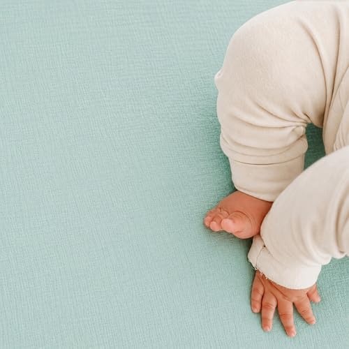 Image of Newton Baby Deluxe Crib Sheet - Ultra-Soft Breathable Organic Cotton Fitted Crib Sheet | Thicker & Softer Design | Machine Washable Baby Bedding | Aqua Mint