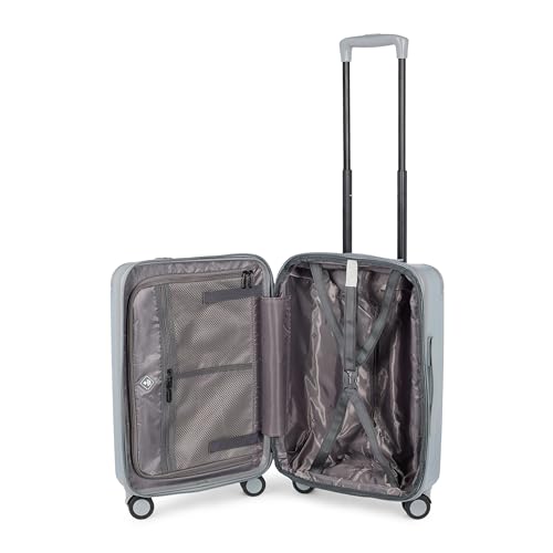 Image of SWISS MILITARY Polycarbonate Summit 360 Rotatable 8 Wheel 60cm Hard Trolley Luggage, Anti Theft Zip, TSA Lock, 15.6 inch Laptop Compartment, Expandable Storage Suitcase & Dust Cover Free Small Silver 62L