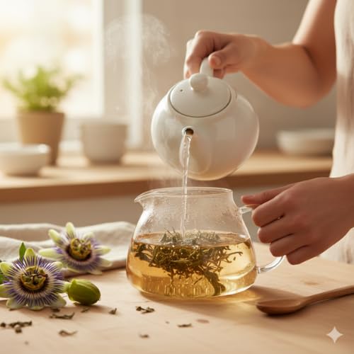 Miniatura 3 de KURANDERO Té de pasiflora 4 oz (113 g) - Hojas de Pasiflora 100% naturales (Passiflora incarnata) - Infusión de hierbas de hojas sueltas, sin OMG,